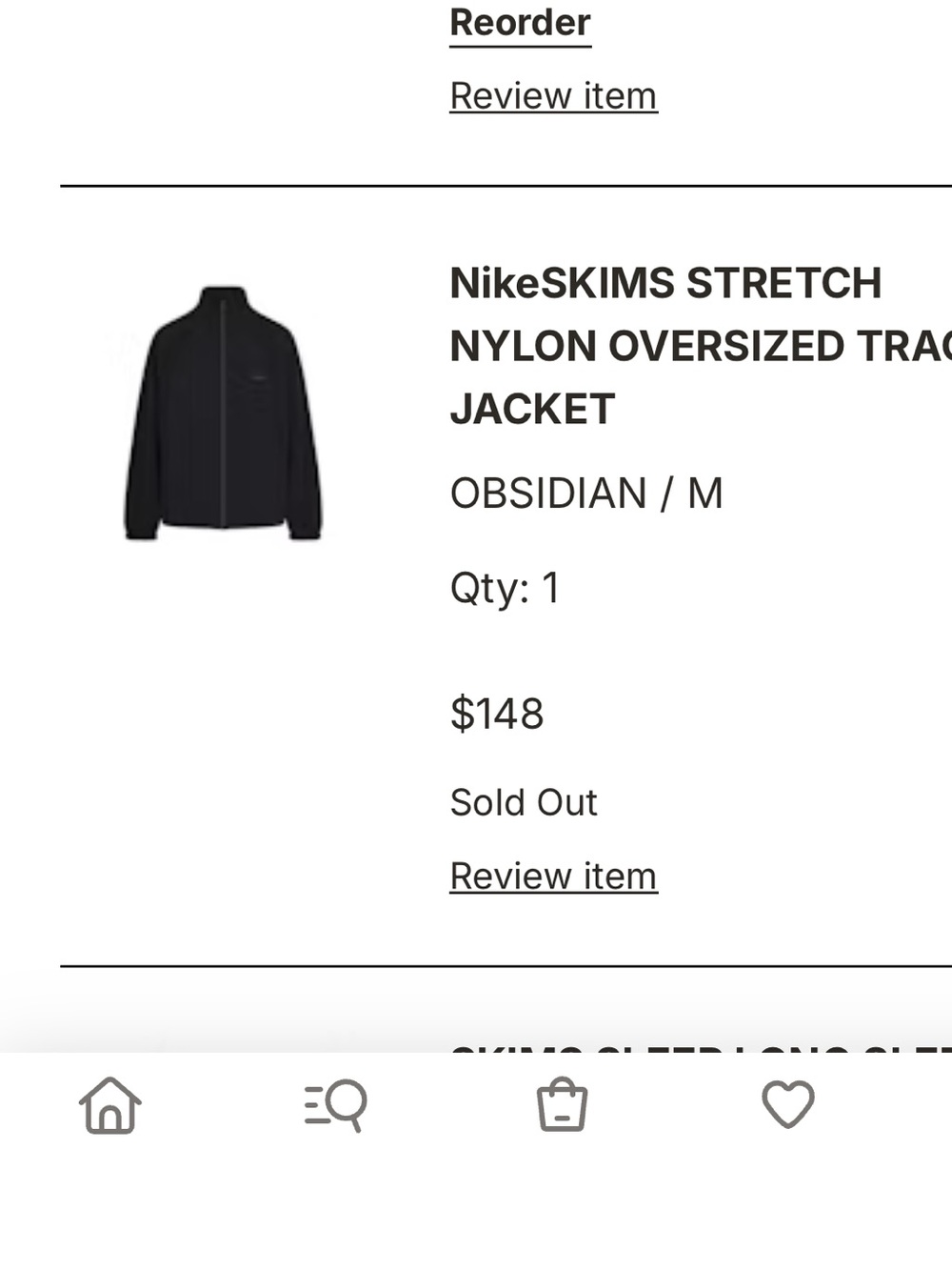 Nike Skims Stretch Nylon Oversized Track Jacket in Obsidian Black - Picture 3 of 5